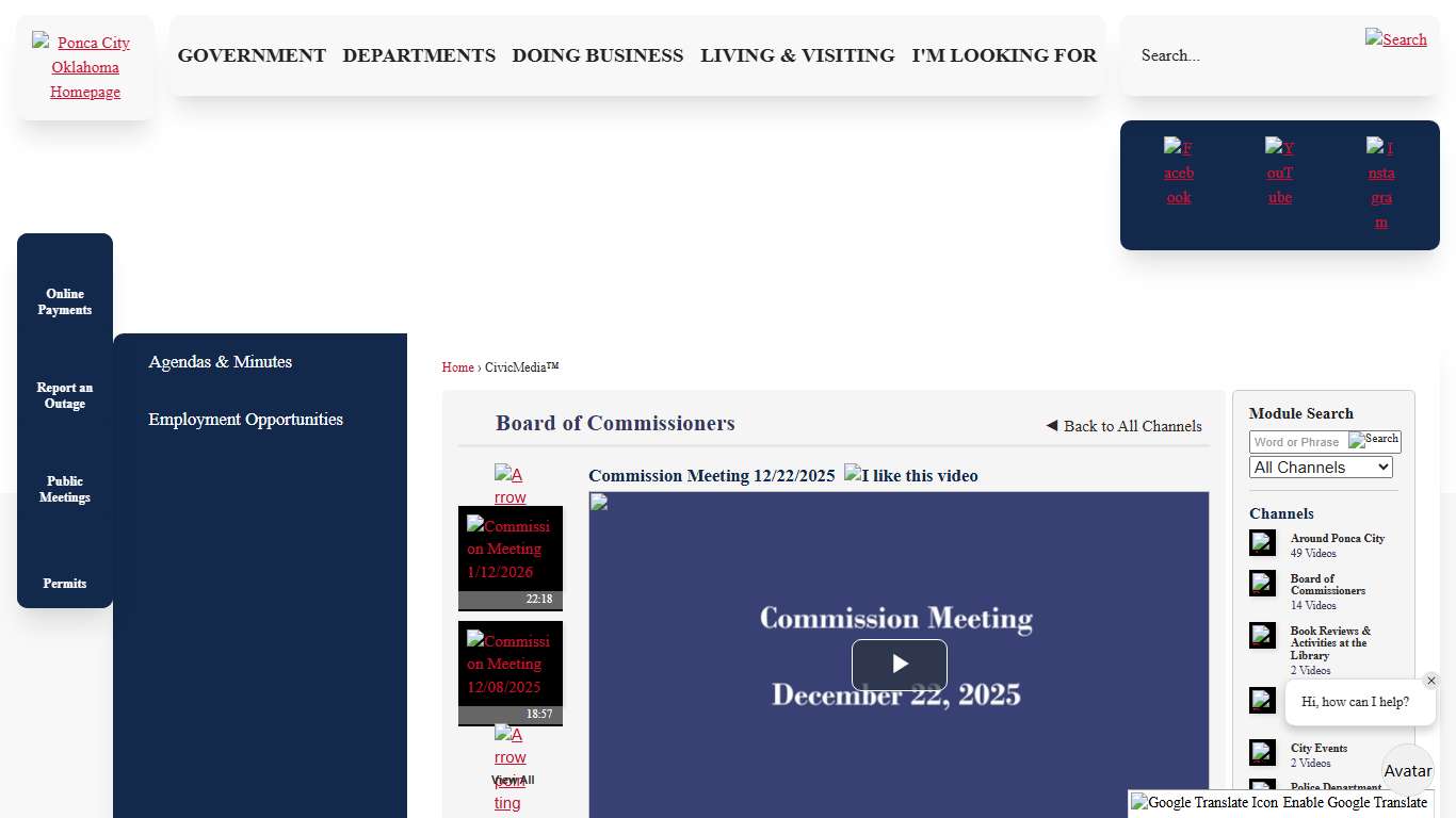 CivicMedia • Ponca City • CivicEngage